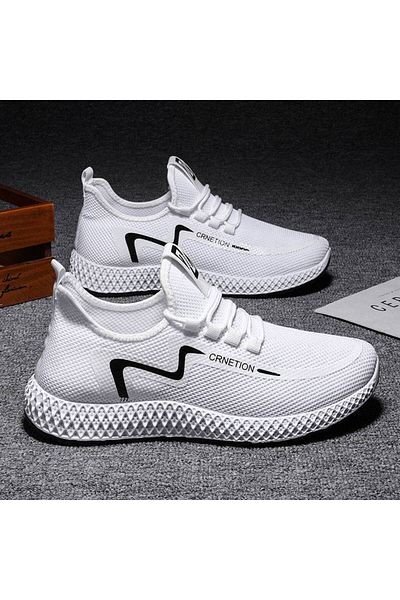 Muchmy Canvas Lace Closure Men Gym Sports Sneakers Mesh Pattern Boy's Sneakers