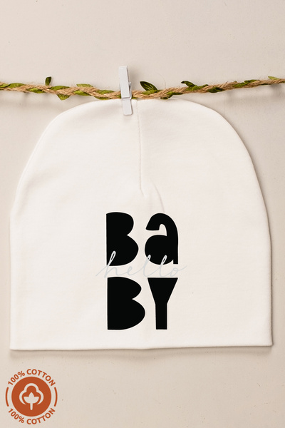 Miniel Unisex Baby Baskılı Çift Katlı Bebek Penye Organik Pamuklu Yenidoğan 6Lı Bebek Bere Set