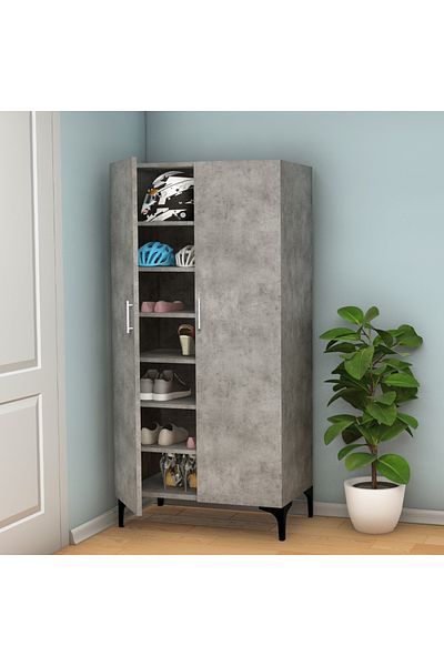 Mahmayi Modern Tall Shoe Cabinet 7 Shelves, Perfect for Entryways Solution for Shoe Collection