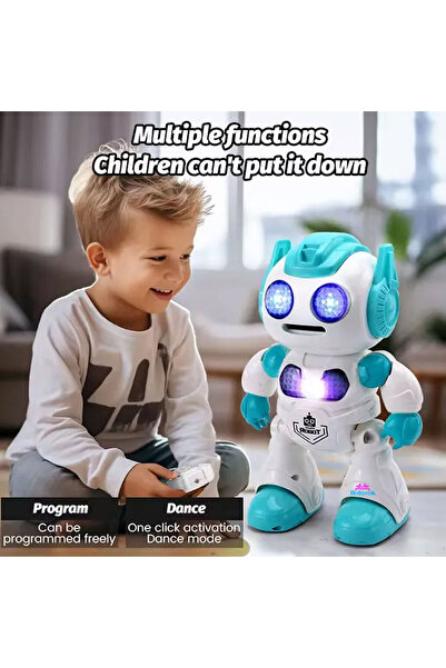 hediyecik Rc Uzaktan Kumandalı Akıllı Robot Programlanabilir 9 Fonksiyonlu 22 Cm