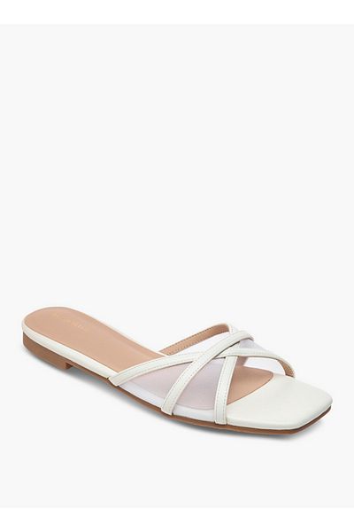Flora Bella by Shoexpress Mesh Detail Slip-On Cross Strap Sandals