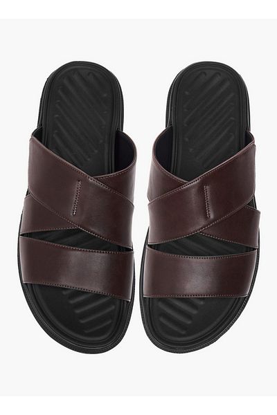 LBL by Shoexpress Cross Strap Slip-On Comfort Sandals
