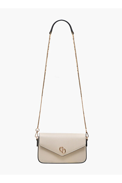 Celeste Textured Crossbody Bag with Detachable Chain Strap and Flap Closure - W 4 x H 12.5 x D 21 cm