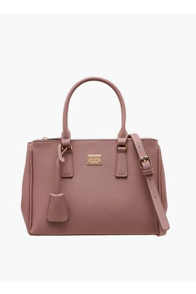 Flora Bella by Shoexpress Textured Tote Bag with Zip Closure and Adjustable Strap
