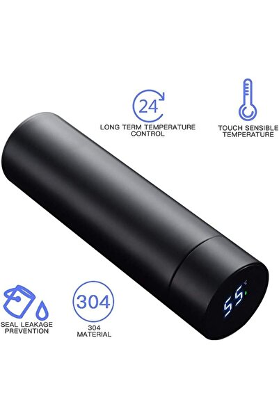 Generic Water Bottle Tea Infuser Thermos, 18oz Travel Mug with LCD Touch Screen, Leak-Proof