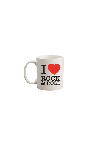 OEM Cană albă personalizată, I love rock & roll, INOVATIX®. 330 ml