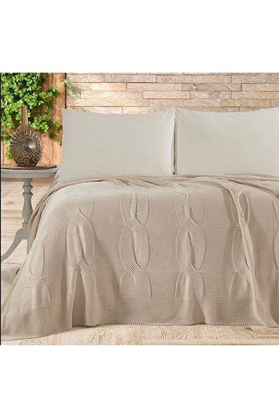 DOUX HOME Lisse Knitwear Double Bed Cover 220X240 cm (Tas)