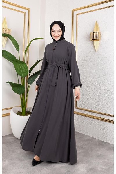 HARMAN BUTİK Women Mevlana Model Rabia Crepe Ferace