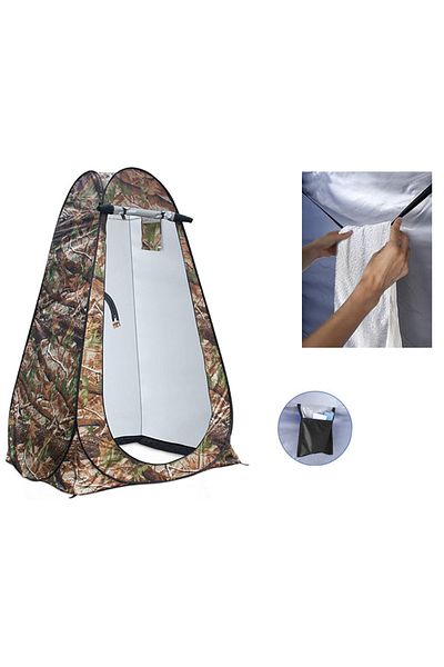 zola Cort pentru dus solar, husa depozitare inclusa, pliabil, 120 x 120 x 190 cm, model frunze, lemn