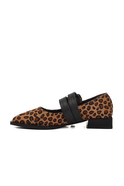 AYAKMOD 458324   Balerini Z pentru damă, bronzat, leopard
