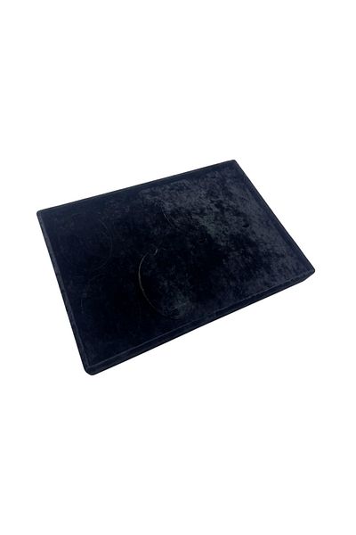MeGass Dekor Domestic Production Suede Fabric Dakka Model Black Color 34-24 cm Triple Set Table Stand with Legs