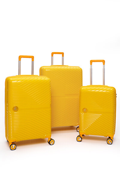 ELATAE Exclusive Pro Polipropilen Kırılmaz 3'lü Valiz Seti Büyük - Orta ve Ka...