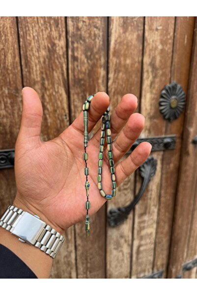 Sahra Gümüş yerli işçilikli bilekboy çok renkli kafur ağacı tesbih