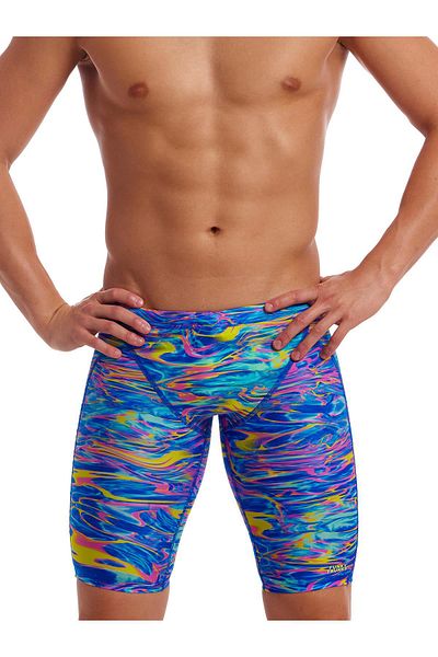 Funky Trunks Jam Stir Crazy Men's Swimsuit – Knee Length Training Swimsuit