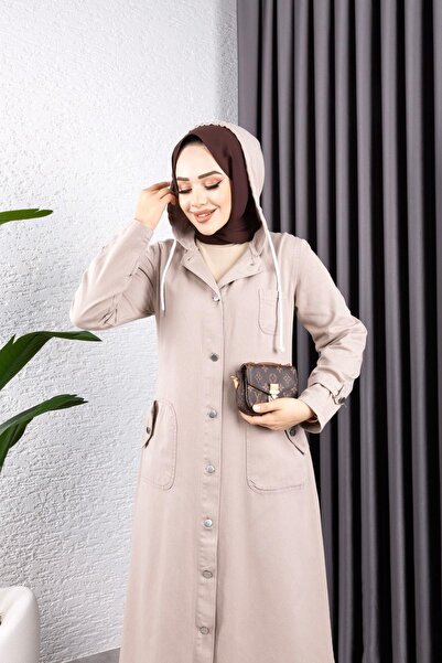 HARMAN BUTİK Γυναικείο Καπάκι Gabardine - Με κουμπιά και τσέπες