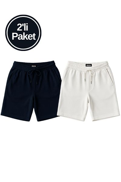 Rich Men's Elastic Waist 2 Pack Shorts