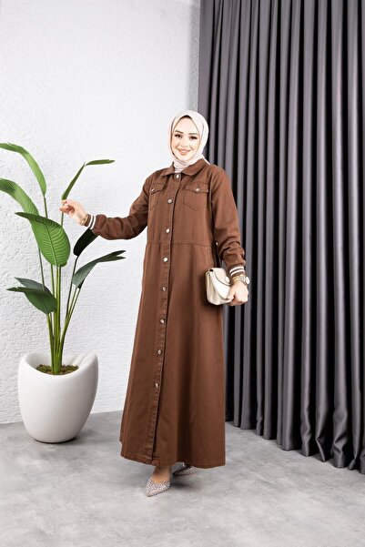 HARMAN BUTİK Women's Button Cotton Gabardin Cap