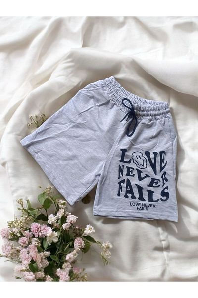 enmodaiçgiyim Gray Printed Women's Shorts