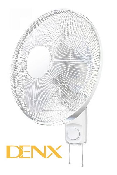 Denx مروحة حائط عالية الأداء مقاس 16 بوصة مع 3 أدوات تحكم في السرعة، 5 شفرات ورقية DX2558