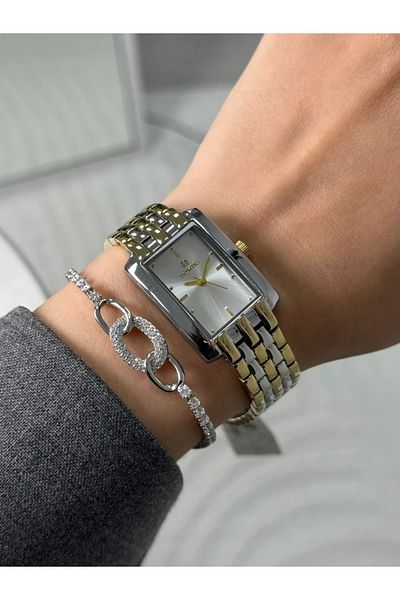 Homies Guaranteed Premium Women's Wristwatch Gold-Silver (White Dial Silver Case) Rshms-194