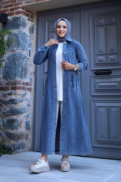 HARMAN BUTİK ȘAPCE DENIM DE DAMA, CU BUTON, CU BUZUUNAR, SPĂLATĂ LA ZĂpadă