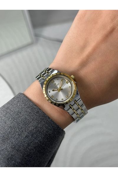 Homies Guaranteed Premium Women's Wrist Watch Gold-Silver (White Dial) Rshms-177