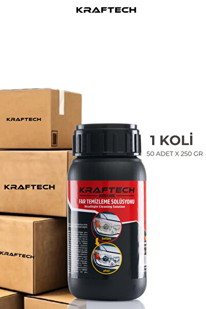 kraftech Yeni Nesil Premium I Buharlı Far Temizleme Solüsyonu I Kloroform Uyumlu 250 gr X 50 Adet (1 KOLİ)