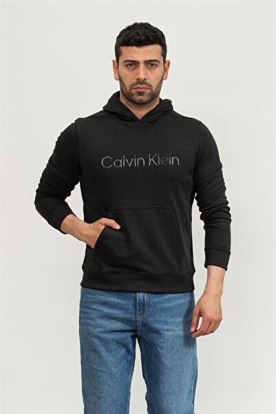 Calvin Klein 00Gmf4W302Bae-Pw - Sweat Hoodie Men's Black Hooded Collar Regula...