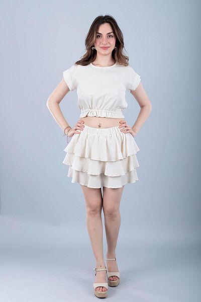 Bonitas Beachwear Βαμβακερό δέσιμο Crop Stone