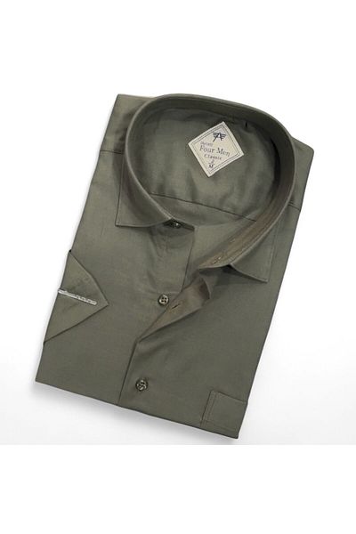 GÖMLEK GALERİSİ Men's Classic Relaxed Fit Straight Pocket Short Sleeve Shirt
