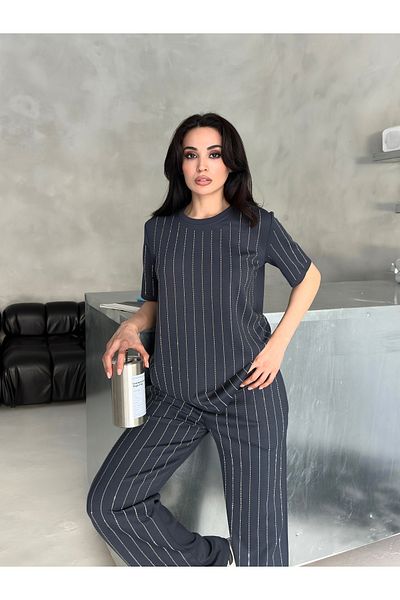 badibadii Striped Stone Bottom Top Set