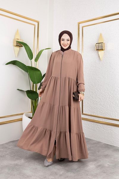 HARMAN BUTİK Women's Ayrobin Ferace with Zippered Pocket