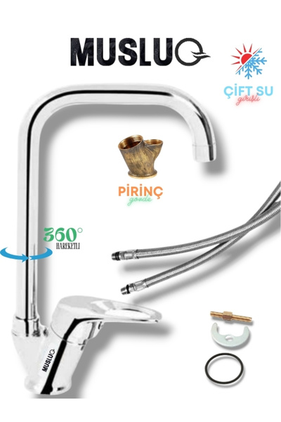 MUSLUQ الكروم الزاوية صنبور المطبخ بالوعة خلاط صنبور النحاس الجسم