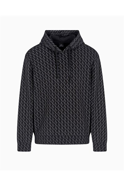 Armani Exchange Erkek Kapüşonlu Sweatshirt Siyah