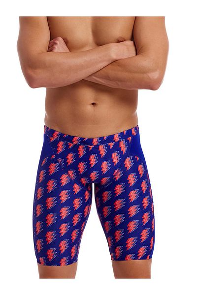 Funky Trunks Jam Flash Men's Swimsuit – Knee Length Training Swimsuit