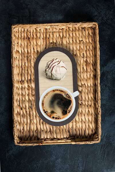 Kutaydan 6 Pieces Wooden Laser Cut Cups and Coffee Coasters