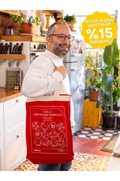 Refikadan Miras Türk Mutfağı Teknikleri 1 Sert Kapak ve Bez Çanta Seti KIRMIZI