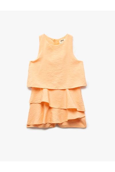 Koton Pleated Sleeveless Orange Girl's Jumpsuit 5Skg40010Aw