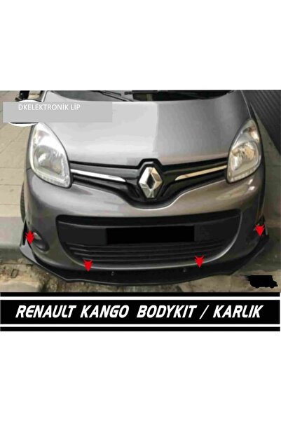 DKELEKTRONİK Renault Kango Uyumlu Ön Tampon Eki Body Kit Karlık Lip Siyah