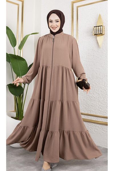 HARMAN BUTİK Women's Ayrobin Ferace with Zippered Pocket