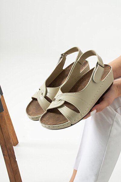 AlbiShoes Stride Women's Anatomical Sole Heels Comfort Model Mom Middle Age Young Stylish Sandals Slippers