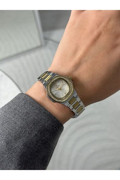 Homies Guaranteed Premium Women's Wrist Watch Gold-Silver (White Dial) Rshms-184
