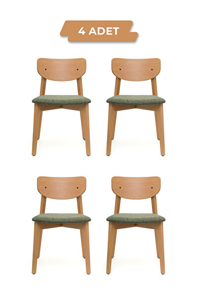 Tunçay Sandalye Opus Natural Ahşap 4'lü Ergonomik & Dayanıklı Ahşap Sandalye ...