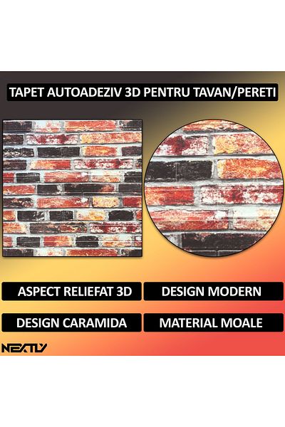 NEXTLY Set 30 x tapet autoadeziv 3D NEXTLY, pentru perete sau tavan,15.9 mp, 70x77 cm,cod 86