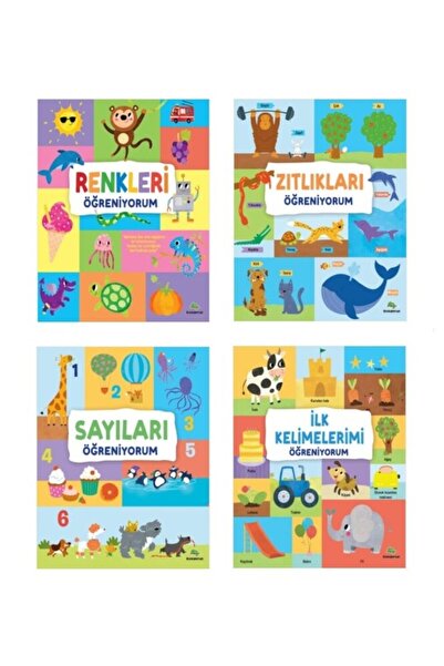 bookalemun yayınevi Öğreniyorum Serisi 4 Kitap - Renkleri - Sayıları - Zıttlı...