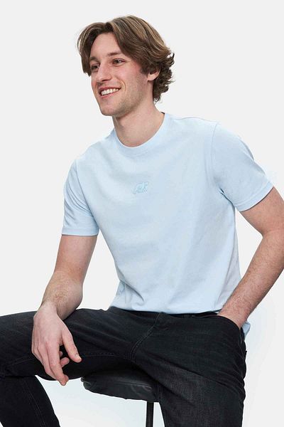 UCLA Tricou pentru bărbați FABIO Sky Blue Crew Neck imprimat standard