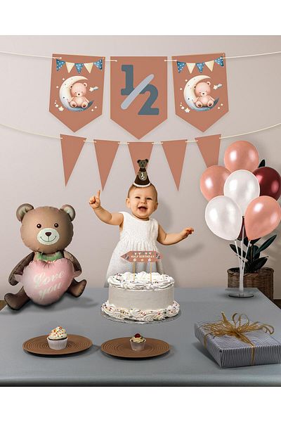 SmyrnaDesing 1/2 Month Half Age Party Set