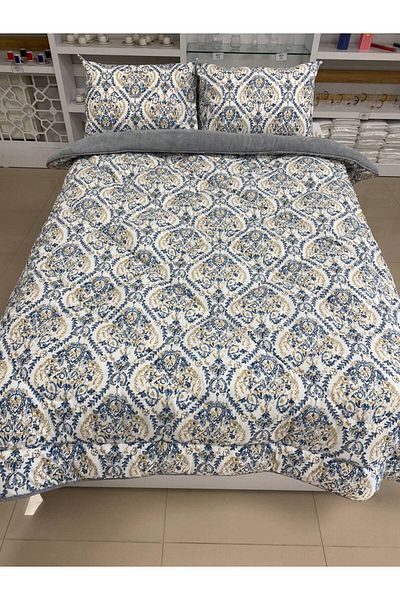 Sudemhome Double Double Sided Luxury Welsoft Elite Quilt Soft Fleece Quilt and Pillow Case Aksu Gray