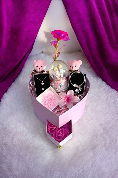 AYIEVRENİ Pembe Aşk Evreni - Sevgiliye Romantik Hediye Kutusu | Kar Küresi | ...