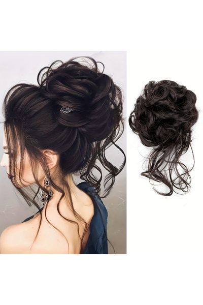 Fenomen Peruk Elastic Tail Bun Buckle - Dark Brown